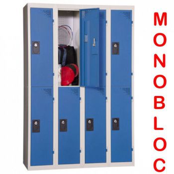 Vestiaire monobloc 4 colonnes de 2 cases 300 mm Vestiaire monobloc 4 colonnes de 2 cases 300 mm