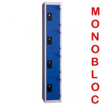 Vestiaire monobloc 1 colonne de 4 cases 400 mm Vestiaire monobloc 1 colonne de 4 cases 400 mm