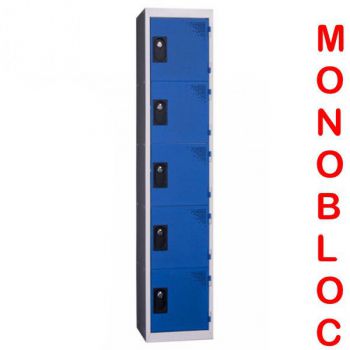 Vestiaire monobloc 1 colonne de 5 cases 400 mm Vestiaire monobloc 1 colonne de 5 cases 400 mm