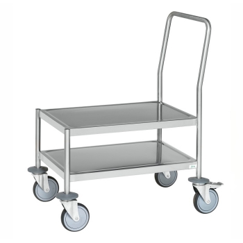 Chariot inox soudé 2 plateaux Chariot inox soudé 2 plateaux
