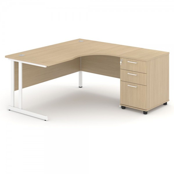 Bureau modulable en MDF mélaminé avec piètement métal