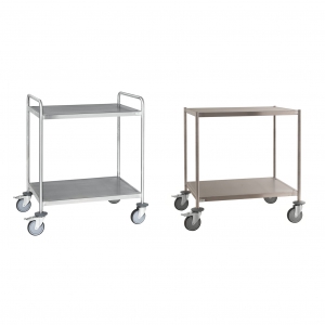 Chariot inox soudé C3 avec 2 tablettes - KONGAMEK