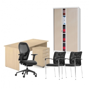 Pack mobilier de bureau avec bureau droit