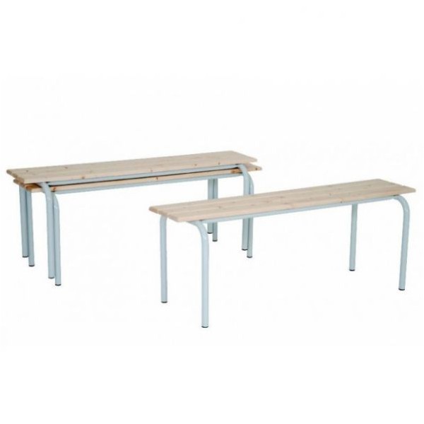 Banc empilable - En acier & bois verni