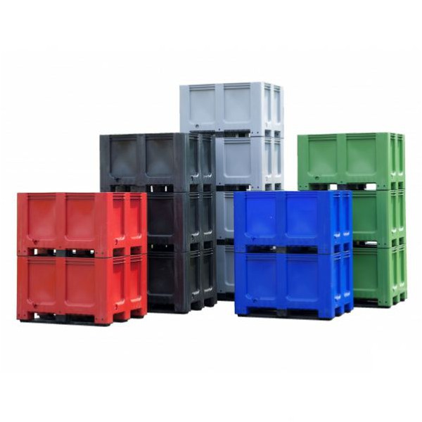 Caisse palette tri selectif - 610 L - 1200 x 1000 - 3 semelles