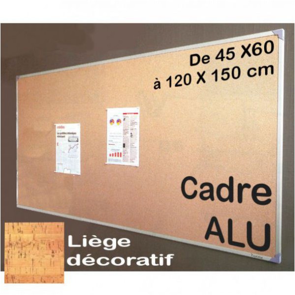 Tableau affichage liege decoratif encadrement alu
