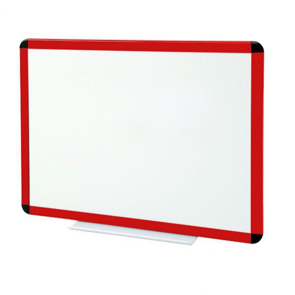 Tableau blanc laqué cadre rouge