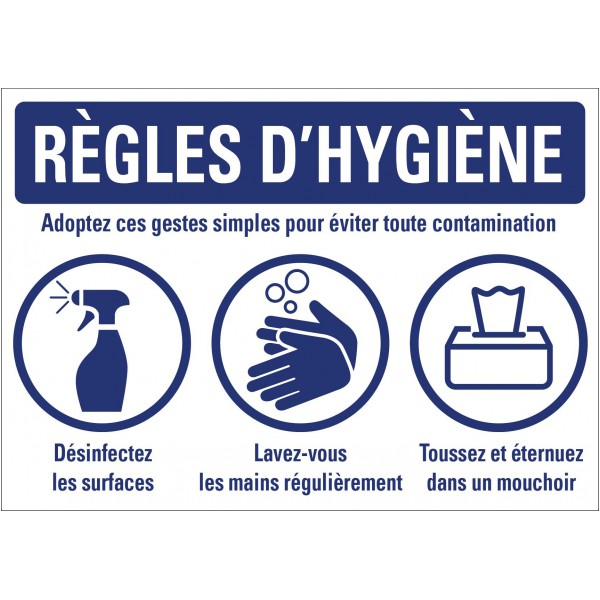 Panneau règles d'hygiène