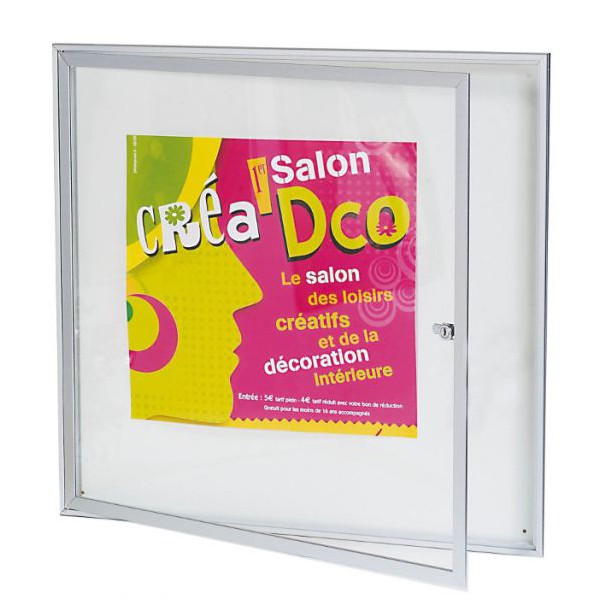 Vitrine d affichage interieur extra plate 20 mm d epaisseur fond magnetique