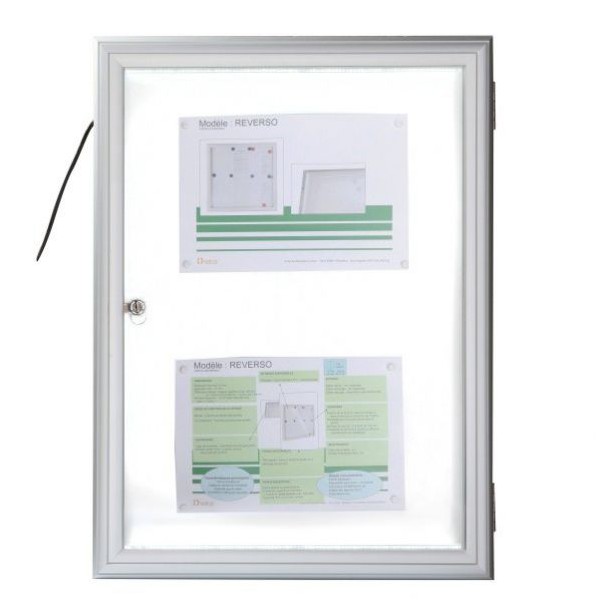 Vitrine d'extérieur fine éclairée vitre plexiglas