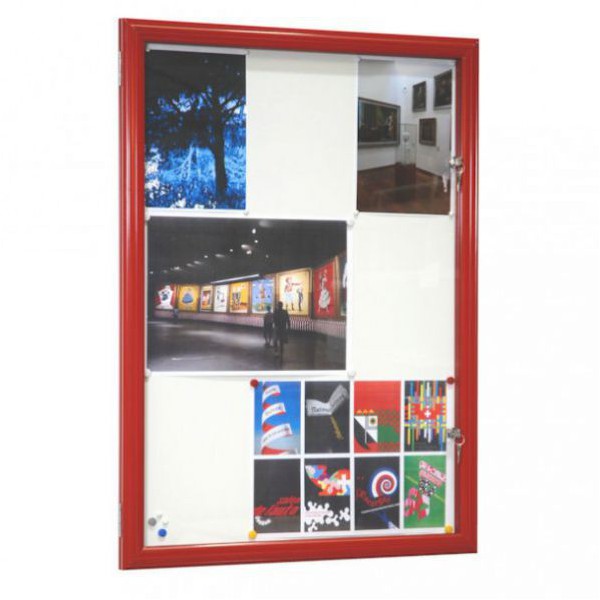 Vitrine fine d exterieur rouge vitre securit 4 mm