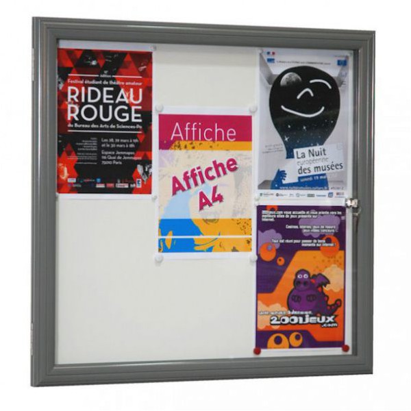 Vitrine fine d exterieur gris vitre securit 4 mm