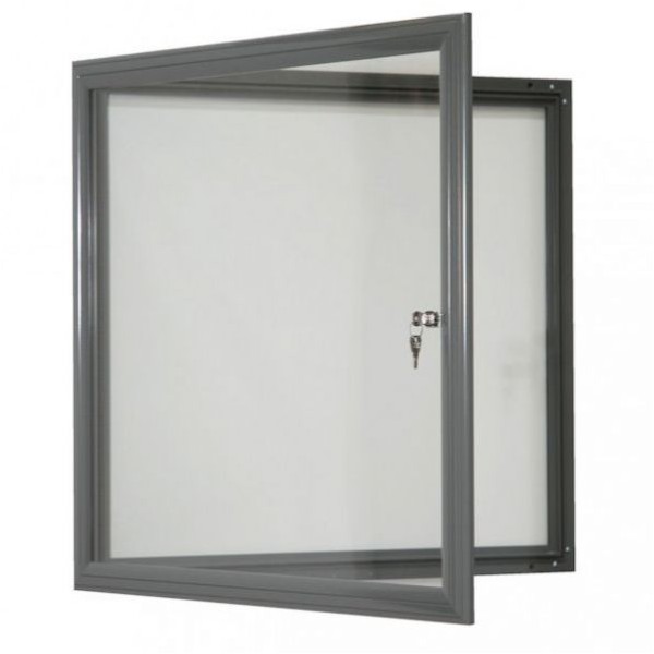 Vitrine fine d exterieur gris vitre plexi