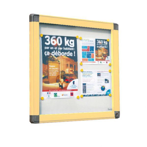 Vitrine exterieure cadre sable vitrage plexi