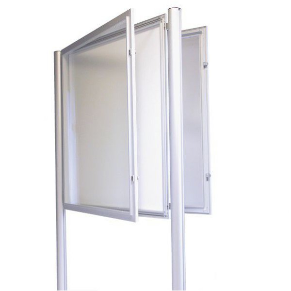 Vitrine sur pietement a visser double face Verre securit