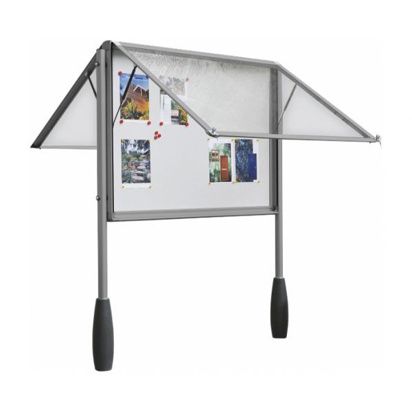 Vitrine d affichage exterieur double face Gris