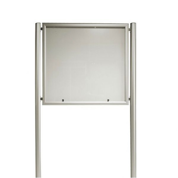Vitrine d exterieur sur pied a visser cadre anodise