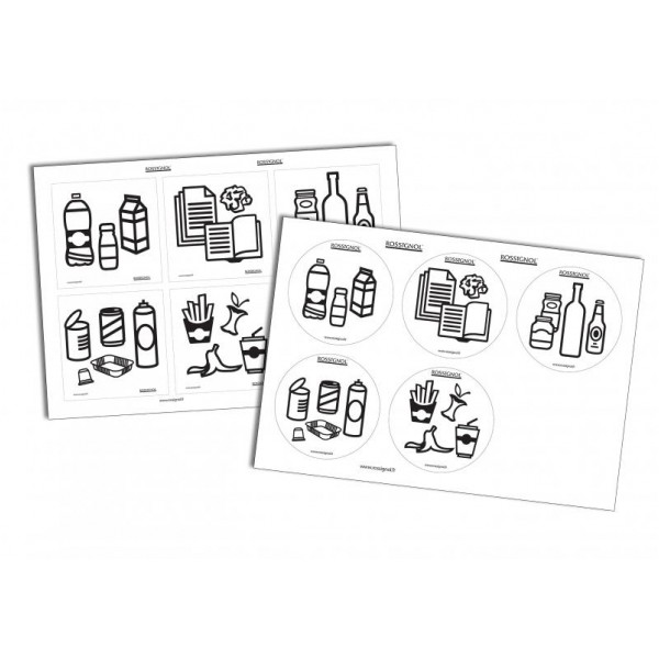 Lot de 2 planches autocollants tri selectif - COLLEC