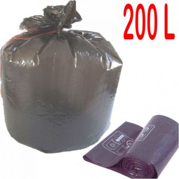 Sac poubelle noir 200L maxi - 899 - 950x1200 - 10 rouleaux de 10 - carton  de 100