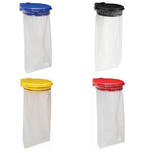 2x Supports pour sac-poubelle max. 60L 70x35x30cm couvercle système  emboîtement porte-sac poubelle sac à