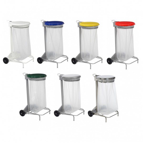 Support de sacs poubelles pliable 110 litres bleu