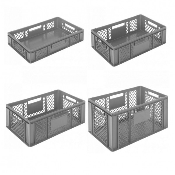 Bac norme europe fond plein parois ajourées 400 x 600 mm