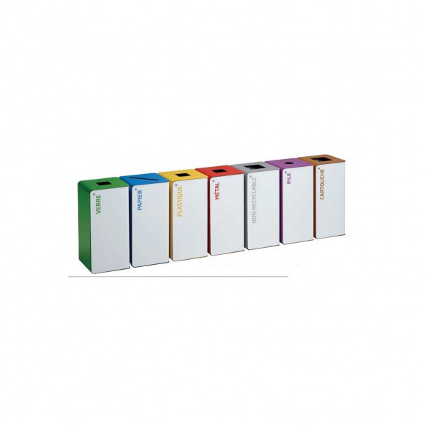 Borne de tri selectif blanche 40L - Cubatri