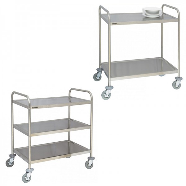 Chariot en inox 2 et 3 plateaux