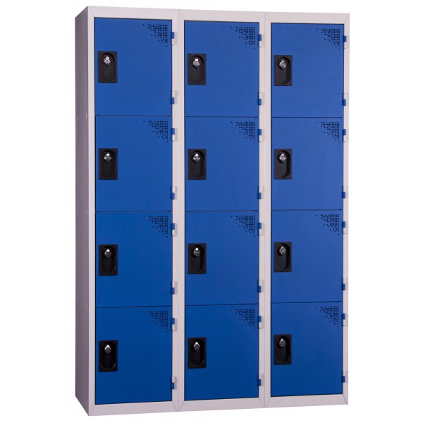 Vestiaire monobloc 3 colonnes de 4 cases