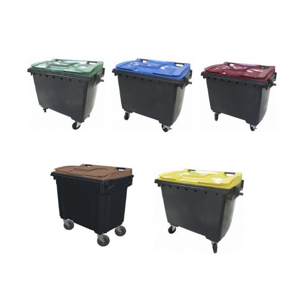 Conteneur poubelle bicolore - 660 litres