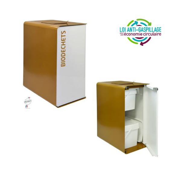 Borne de tri sélectif biodéchets – 2x20L