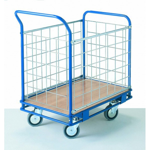 Chariot multi-service 4 c?t?s grillag?s