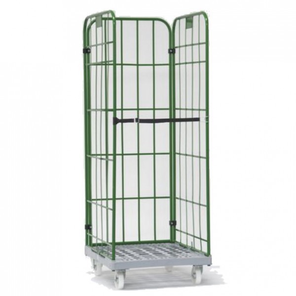Roll conteneur 3 cotes fond plastique hauteur 1670 et 1907 mm