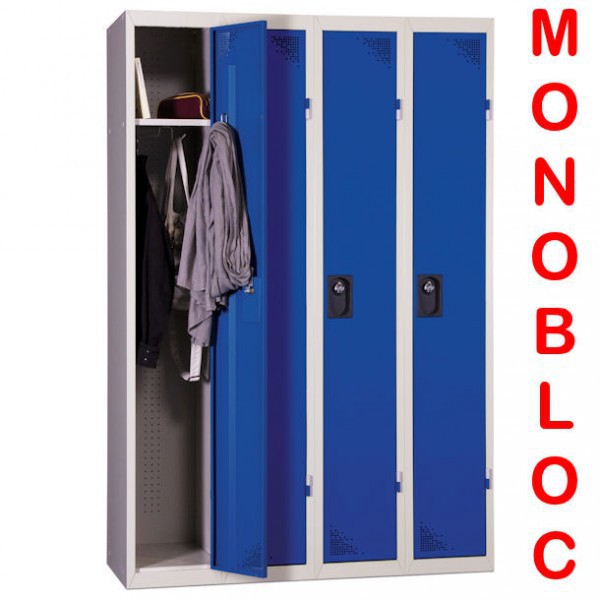 Vestiaire industrie propre monobloc 4 cases