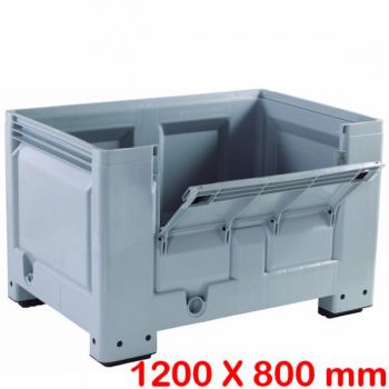 Caisse palette big box | 1200 x 800 mm | avec demi porte rabattable Caisse palette big box | 1200 x 800 mm | avec demi porte rabattable