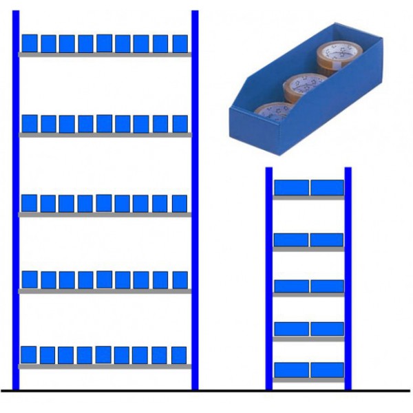 Rayonnage bacs polypro alvéolaires