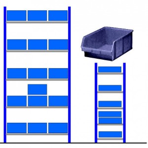 Rayonnage d'atelier avec bacs éco Bleu