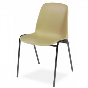 Chaise coque pieds métal noir