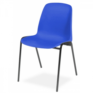 Chaise coque accrochable pieds noirs - Anti-feu Classe M2