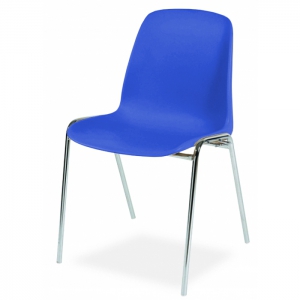 Chaise coque accrochable pieds chromés - Anti-feu Classe M2
