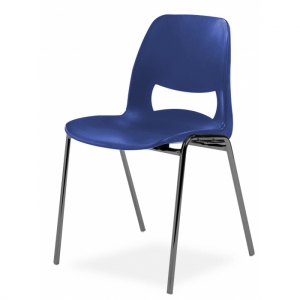 Chaise coque design pieds noirs - Anti-feu Classe M2
