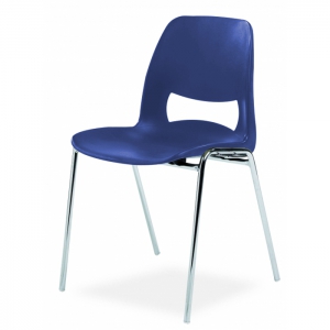 Chaise coque design pieds chromés - Anti-feu Classe M2
