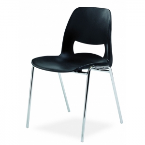 Chaise coque design accrochable pieds chromés - Classe M2