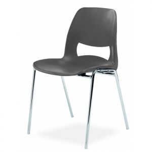 Chaise coque design accrochable pieds chromés