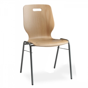 Chaise coque en bois