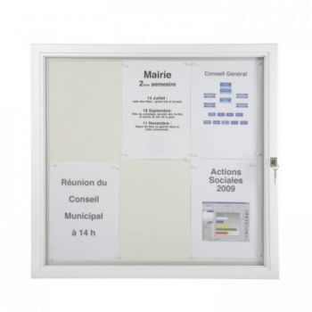 Vitrine d'extérieur plate vitre plexiglas - Cadre blanc Vitrine d'extérieur plate vitre plexiglas - Cadre blanc