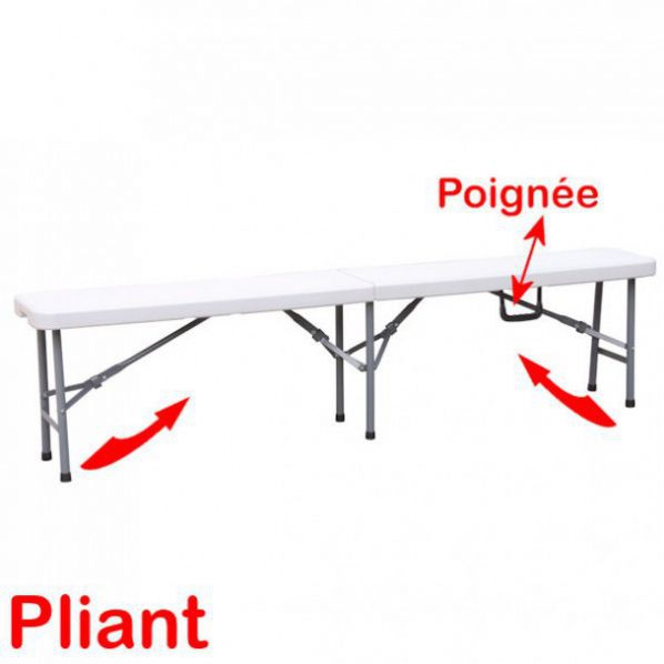 Table rectangle pliante - hauteur 740 mm