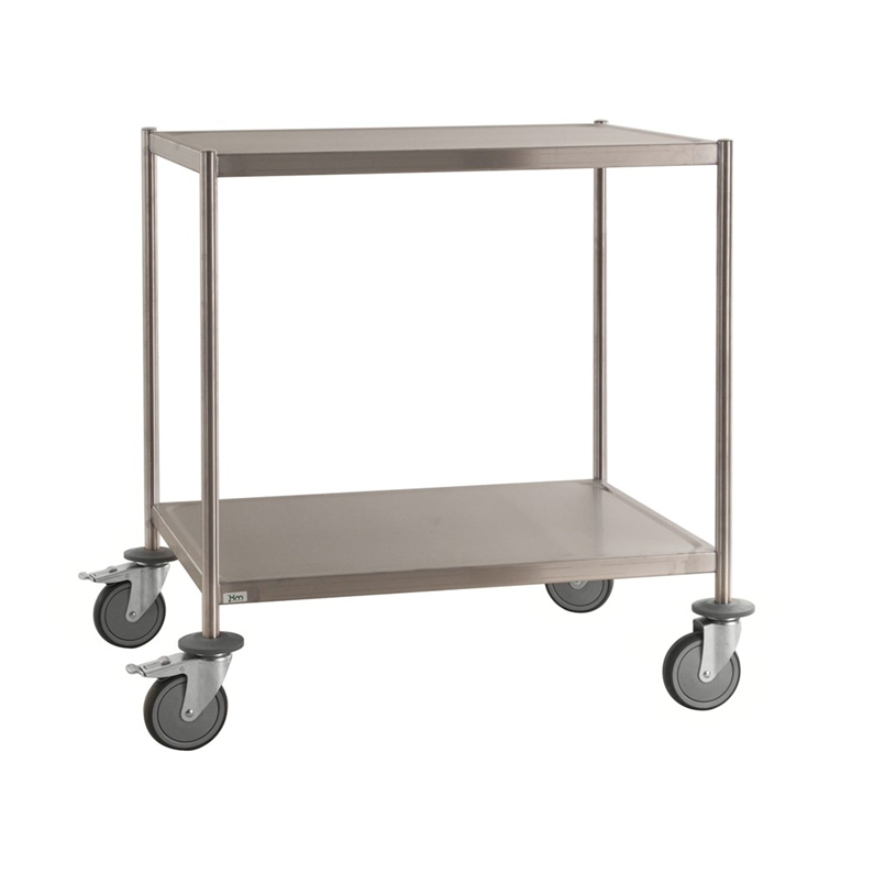 Chariot inox soudé C3 avec 2 tablettes - KONGAMEK