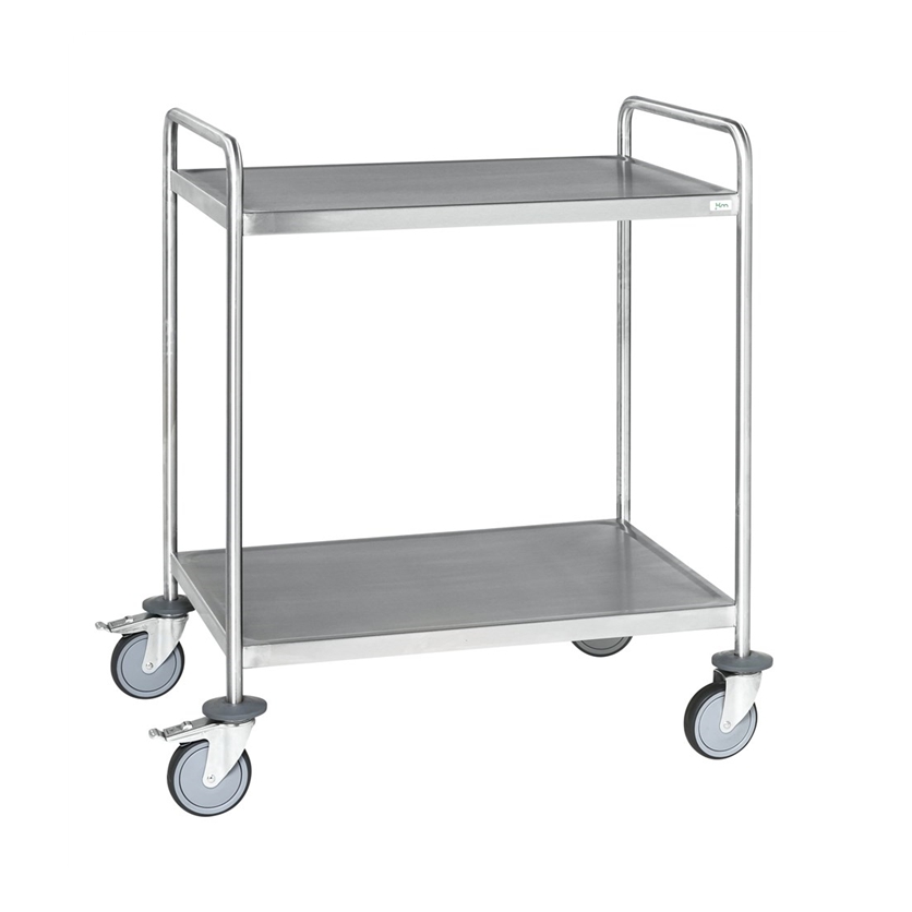 Chariot inox soudé C3 avec 2 tablettes - KONGAMEK
