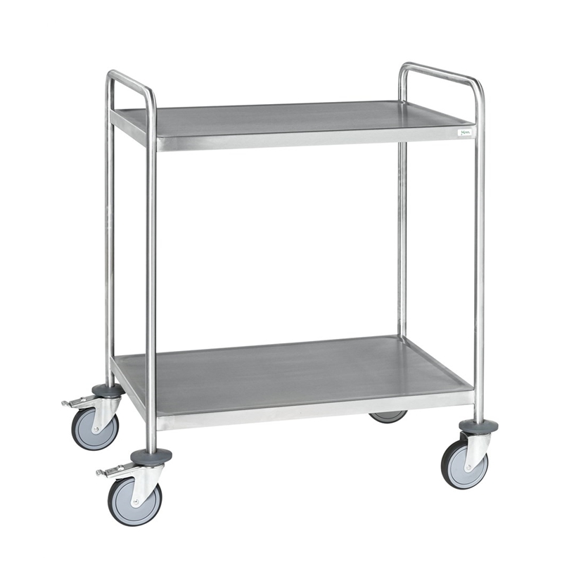 Chariot inox soudé C3 avec 2 tablettes - KONGAMEK